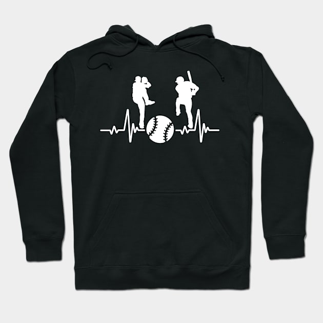 Baseball Heartbeat For Baseball Players And Fans Hoodie by CardRingDesign